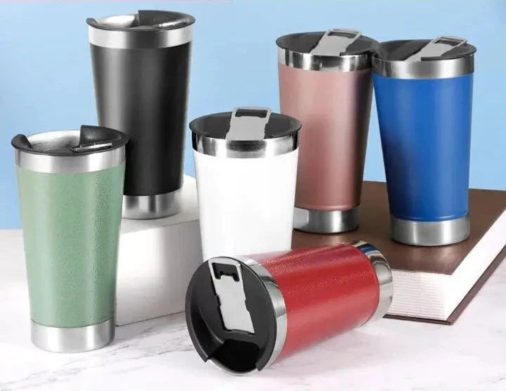 Copo Térmico 473ml Com Tampa Abridor Inox