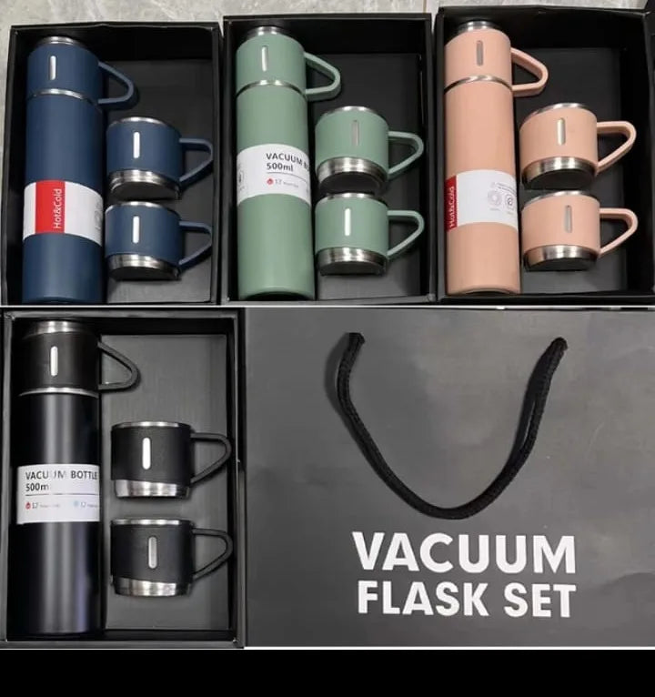 Kit Garrafa Térmica Inox com 3 Xícaras