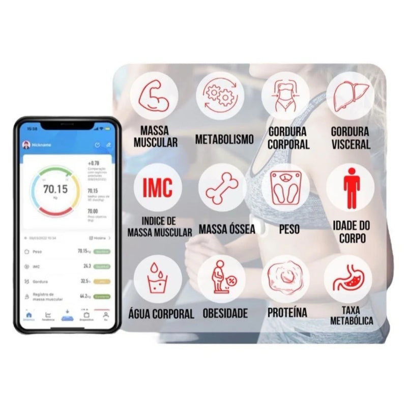 Balança Digital Inteligente com Bioimpedância
