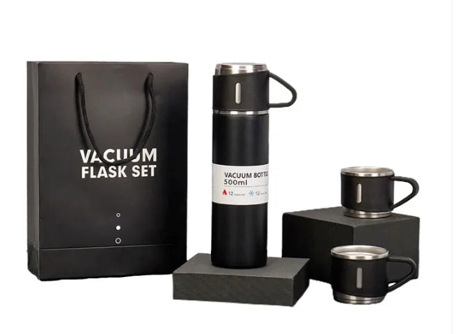 Kit Garrafa Térmica Inox com 3 Xícaras