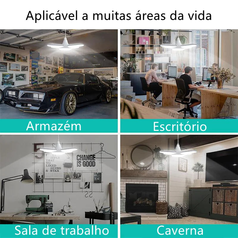Lâmpada LED Dobrável E27 4 Folhas 28W