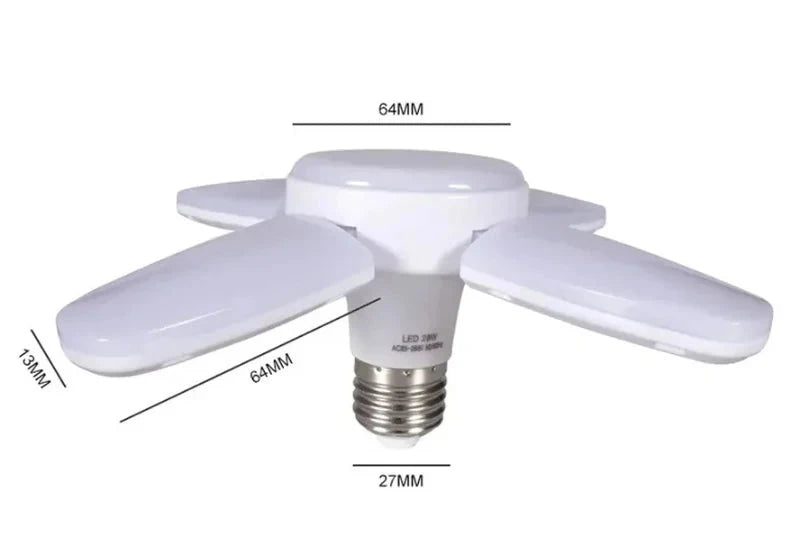 Lâmpada LED Dobrável E27 4 Folhas 28W