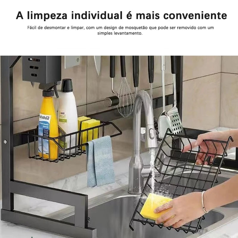 Organizador de Pia de Cozinha Compacto e Multifuncional