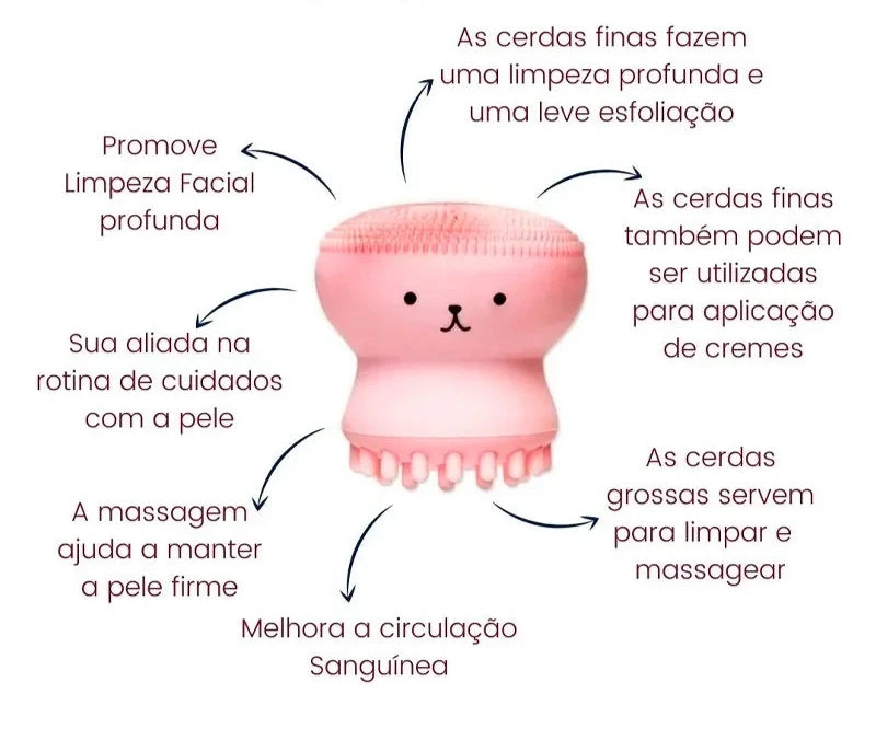 Esponja de Limpeza Facial de Silicone