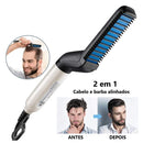 Chapinha Modeladora e Pente Elétrico 2 em 1 para Cabelo e Barba